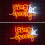 LET'S GET Spooky – Teia de aranha – letreiro de néon LED (5 V USB)