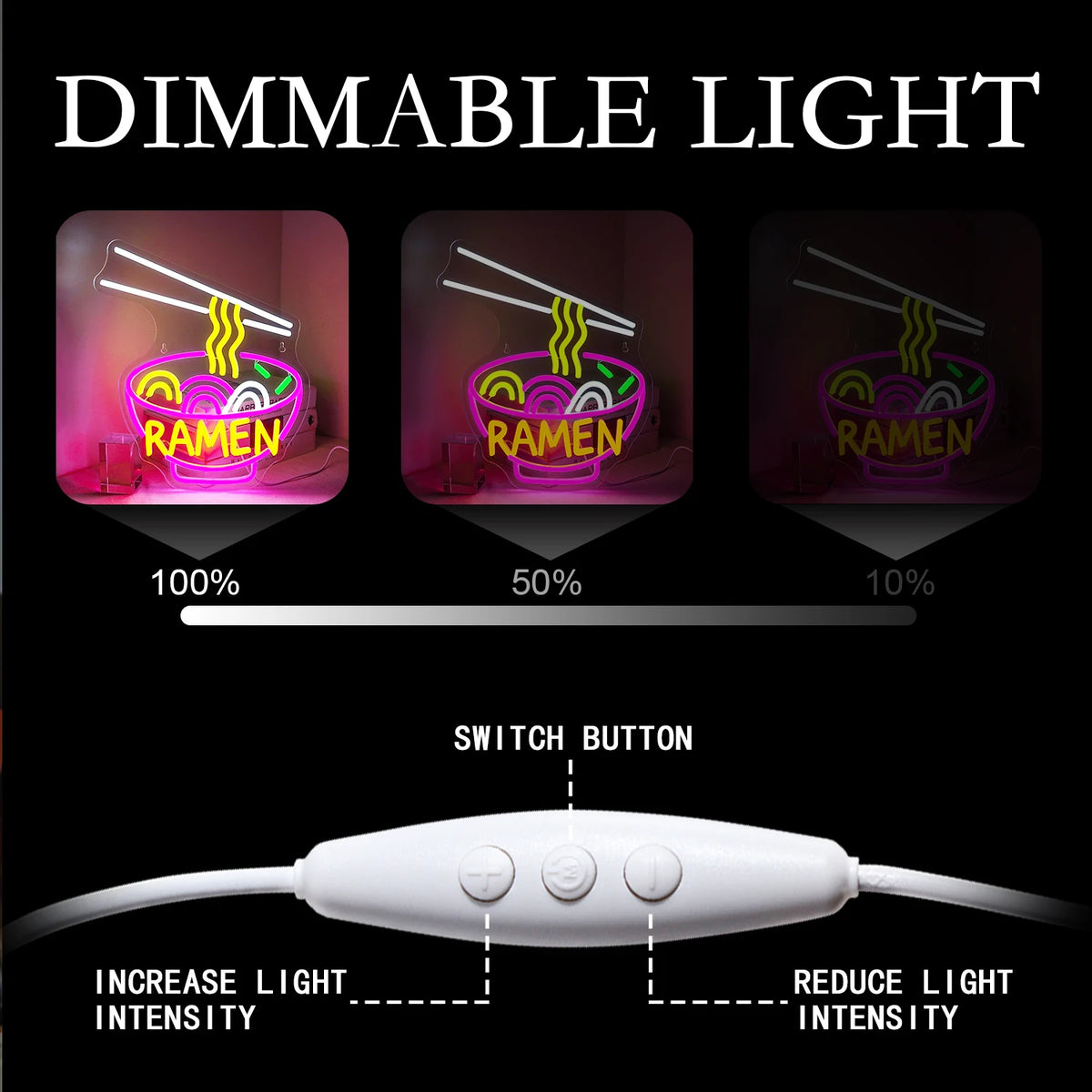 Letreiro de LED para Ramen 5V USB - Econômico