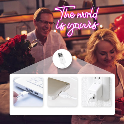 O Mundo é Seu Letreiro de LED USB 5V - Econômico