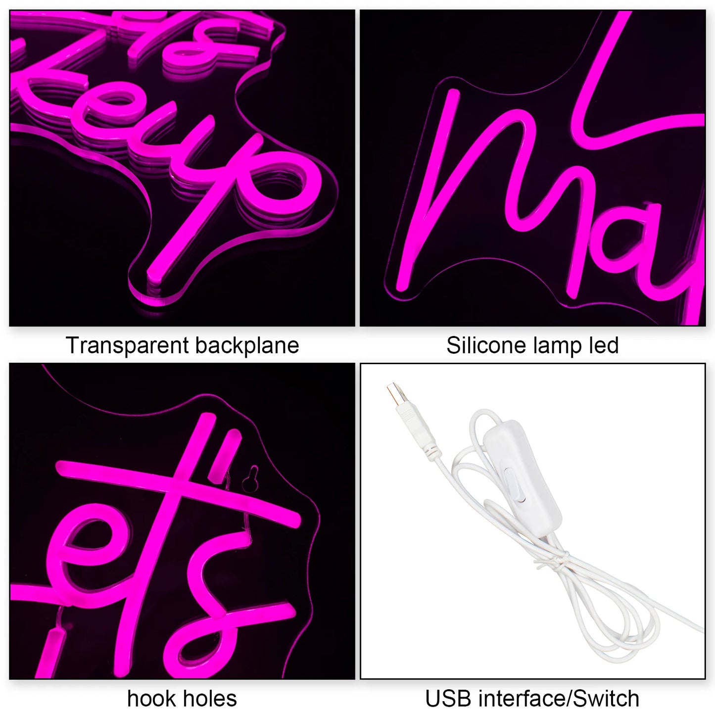Let's Makeup Letreiro de LED USB 5V - Econômico
