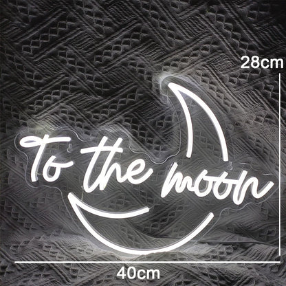 Letreiro de LED "To The Moon" 5V USB - Econômico