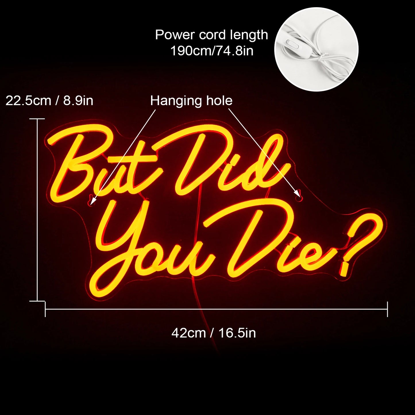 Mas você morreu Letreiro de LED USB 5V - Econômico