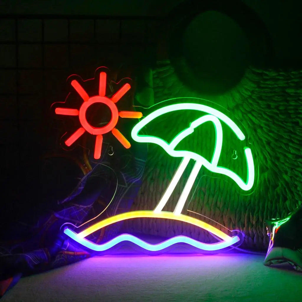 Beach Sun 5V USB LED Neon Sign - Budget Friendly