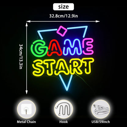 Game Start 5V USB LED Neon Sign - Budget Friendly