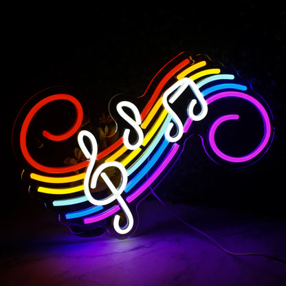Notas Musicais Coloridas 5V USB Letreiro de LED - Econômico
