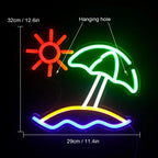 Letreiro de LED Praia Sol 5V USB - Econômico