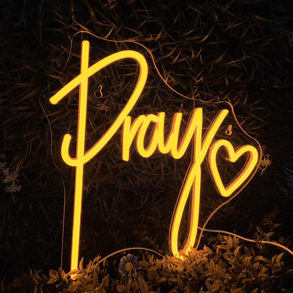 Pray 5V USB LED Neon Sign - Budget Friendly