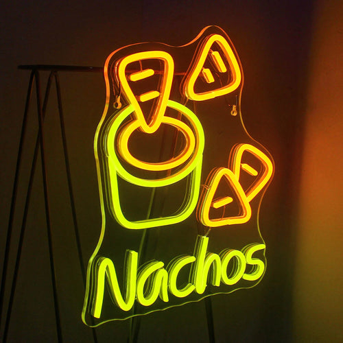 Nachos – Nachos e molho – reclame luminoso em néon LED (5 V USB)