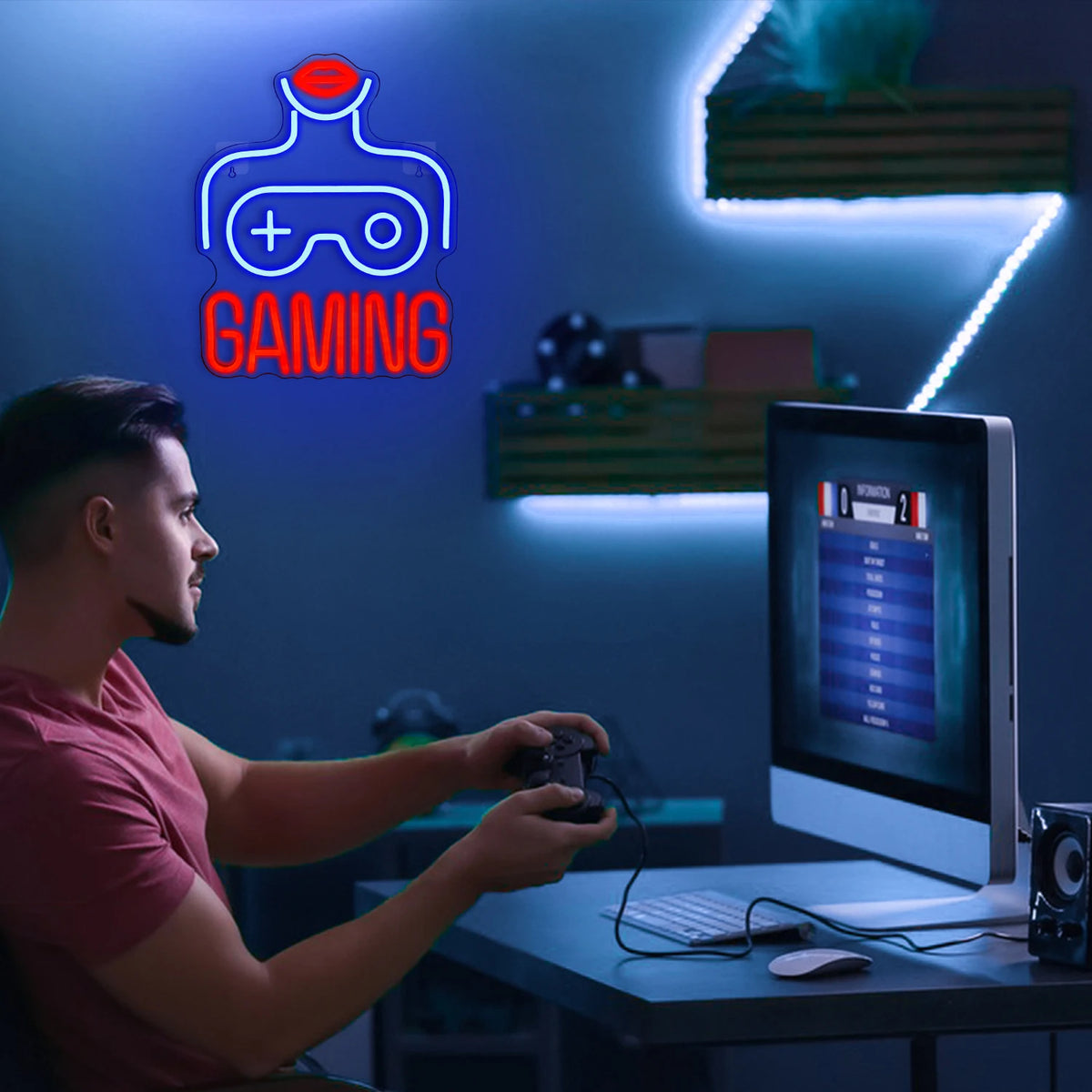 Letreiro de LED USB 5V para Gaming Feminino - Econômico