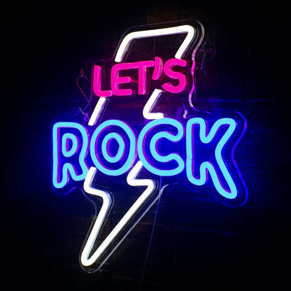 Let's Rock 5V USB LED Neon Sign - Budget Friendly