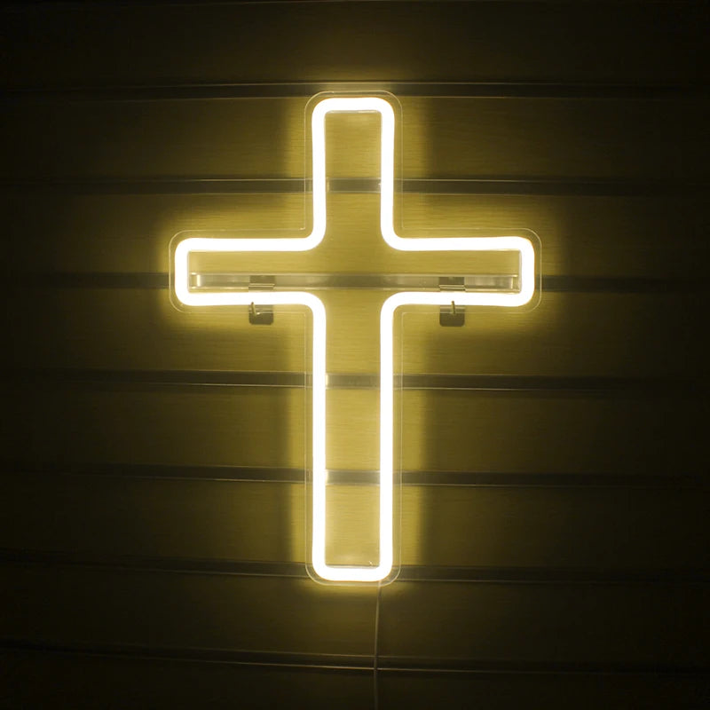 Cruz – letreiro de néon LED (5 V USB)