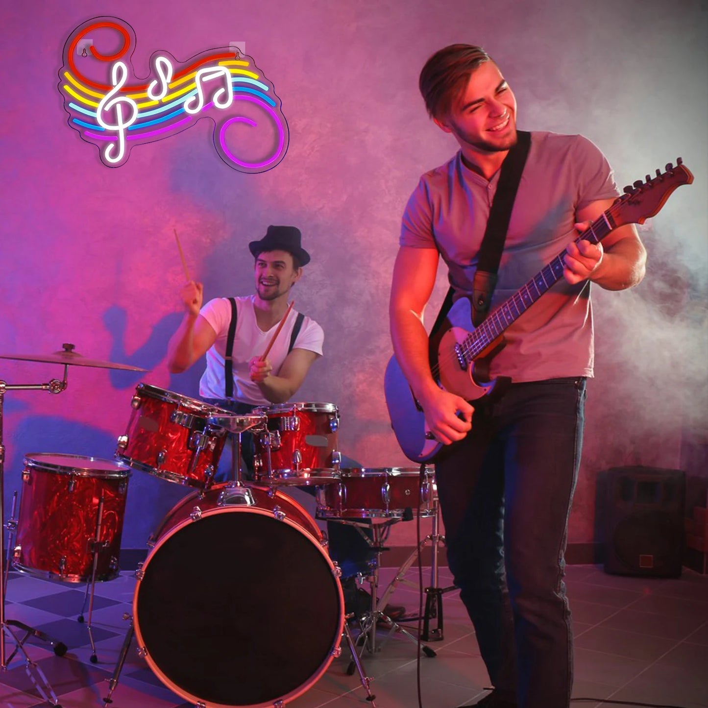 Notas Musicais Coloridas 5V USB Letreiro de LED - Econômico