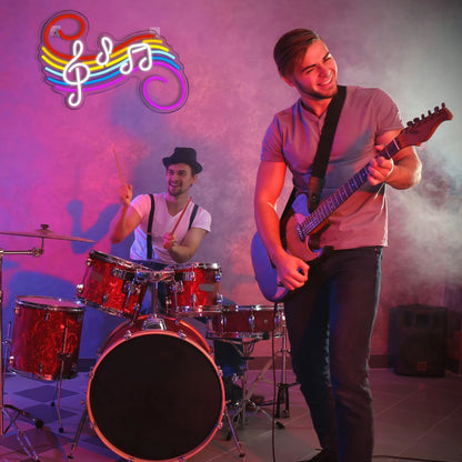 Notas Musicais Coloridas 5V USB Letreiro de LED - Econômico