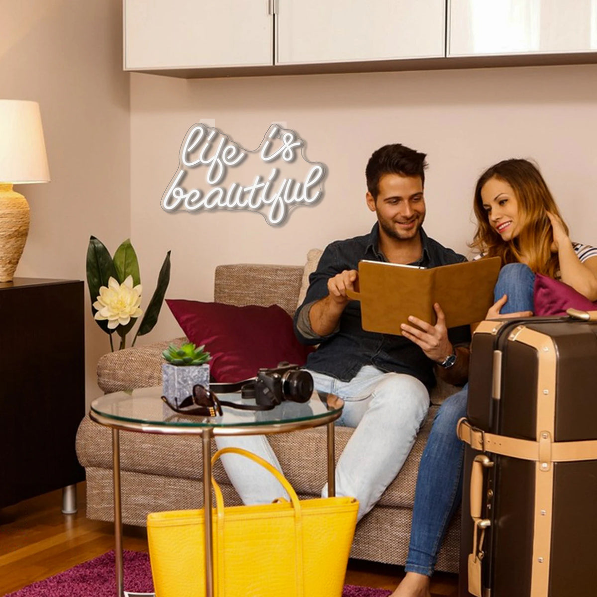 Life is Beautiful – letreiro de néon LED (5 V USB)