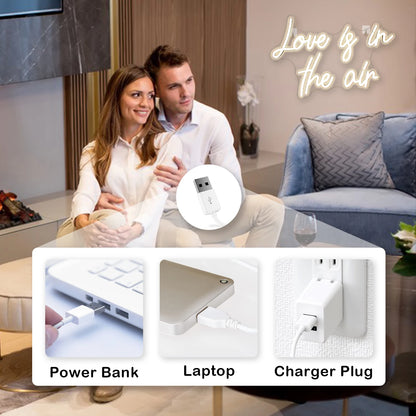Letreiro de LED "Love is in the Air" 5V USB - Econômico