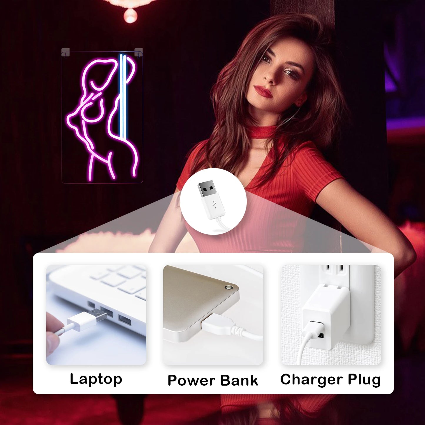 Placa de LED USB 5V Sexy Girls - Econômica