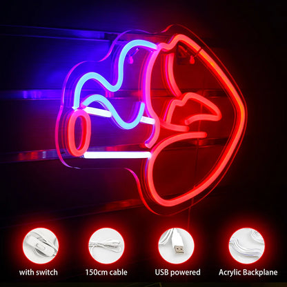 Boca Fumante Mulher Sexy 5V USB Letreiro de LED - Econômico