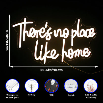 Não Há Lugar Como o Lar Letreiro de LED 5V USB - Econômico
