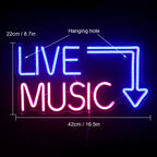 Motivos musicais predefinidos – letreiro de néon LED (5 V USB)