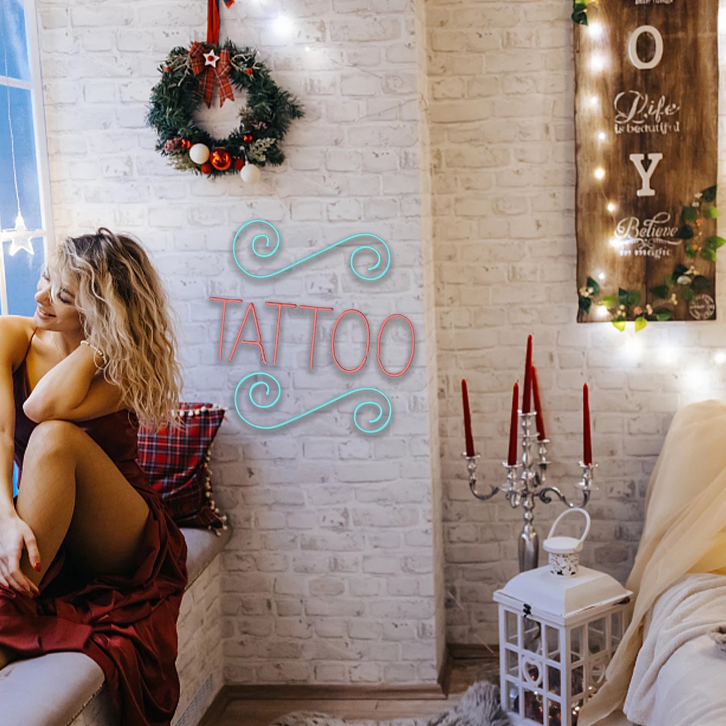 TATUAGEM Letreiro de LED USB 5V - Econômico