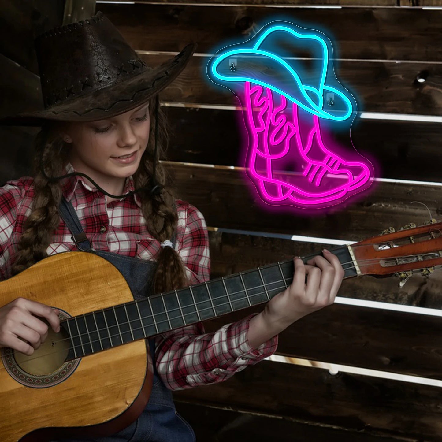 Cowboy Boot and Hat 5V USB LED Neon Sign - Budget Friendly