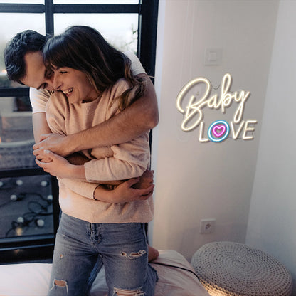 Letreiro de LED "Amor de Bebê" 5V USB - Econômico