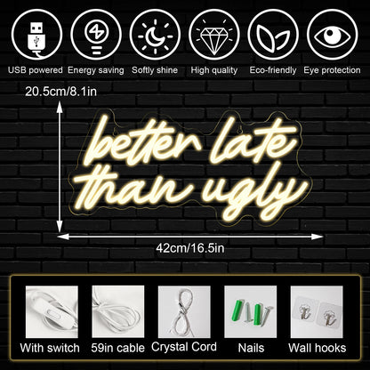 Melhor Tarde do que Feia 5V USB Letreiro de LED - Econômico