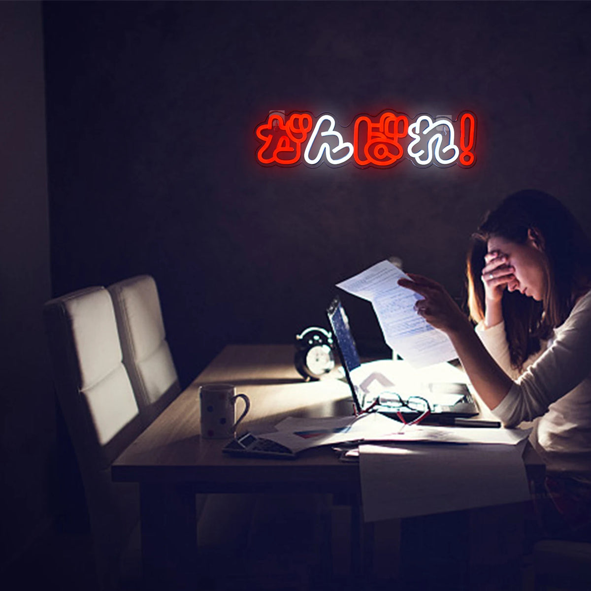 がんばれ! – letreiro de néon LED (5 V USB)