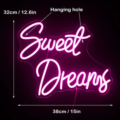 Letreiro de LED Sweet Dreams 5V USB - Econômico