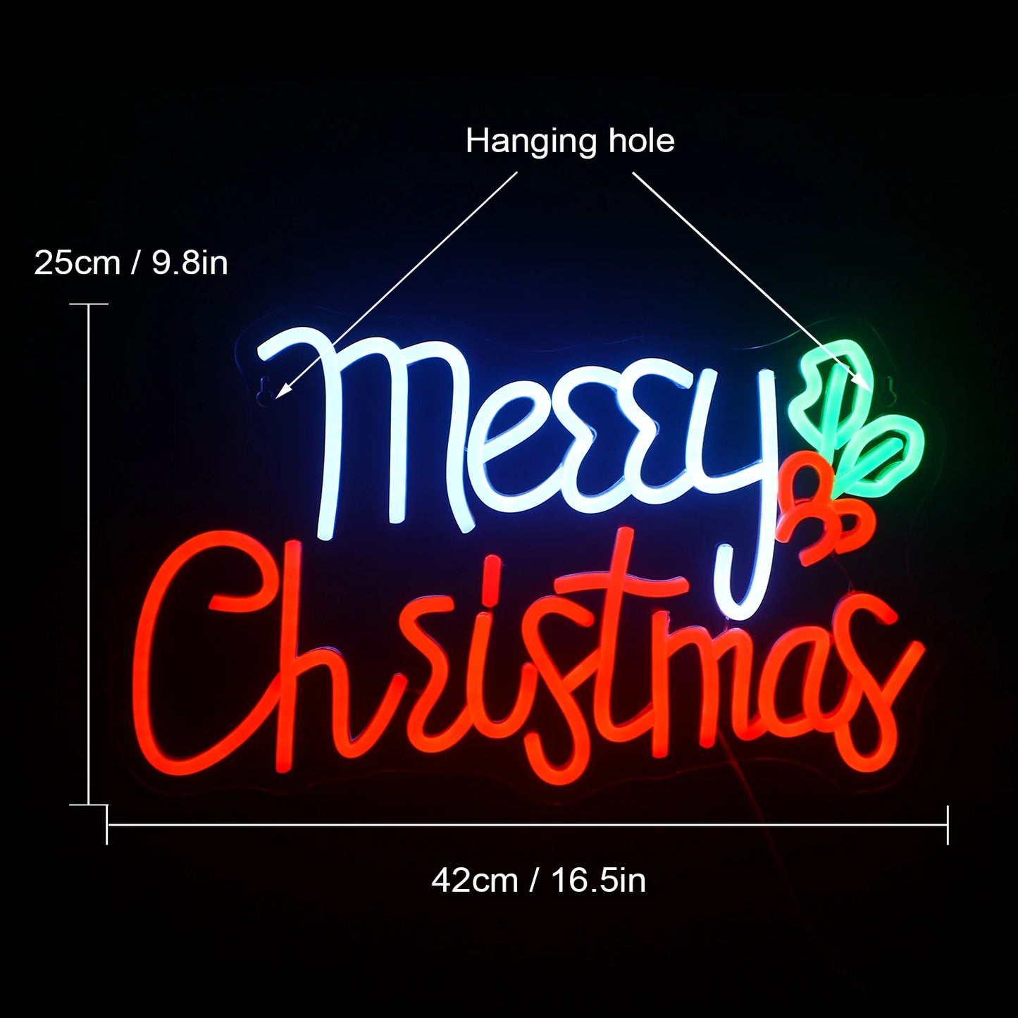 Letreiro de LED USB 5V "Feliz Natal" - Econômico