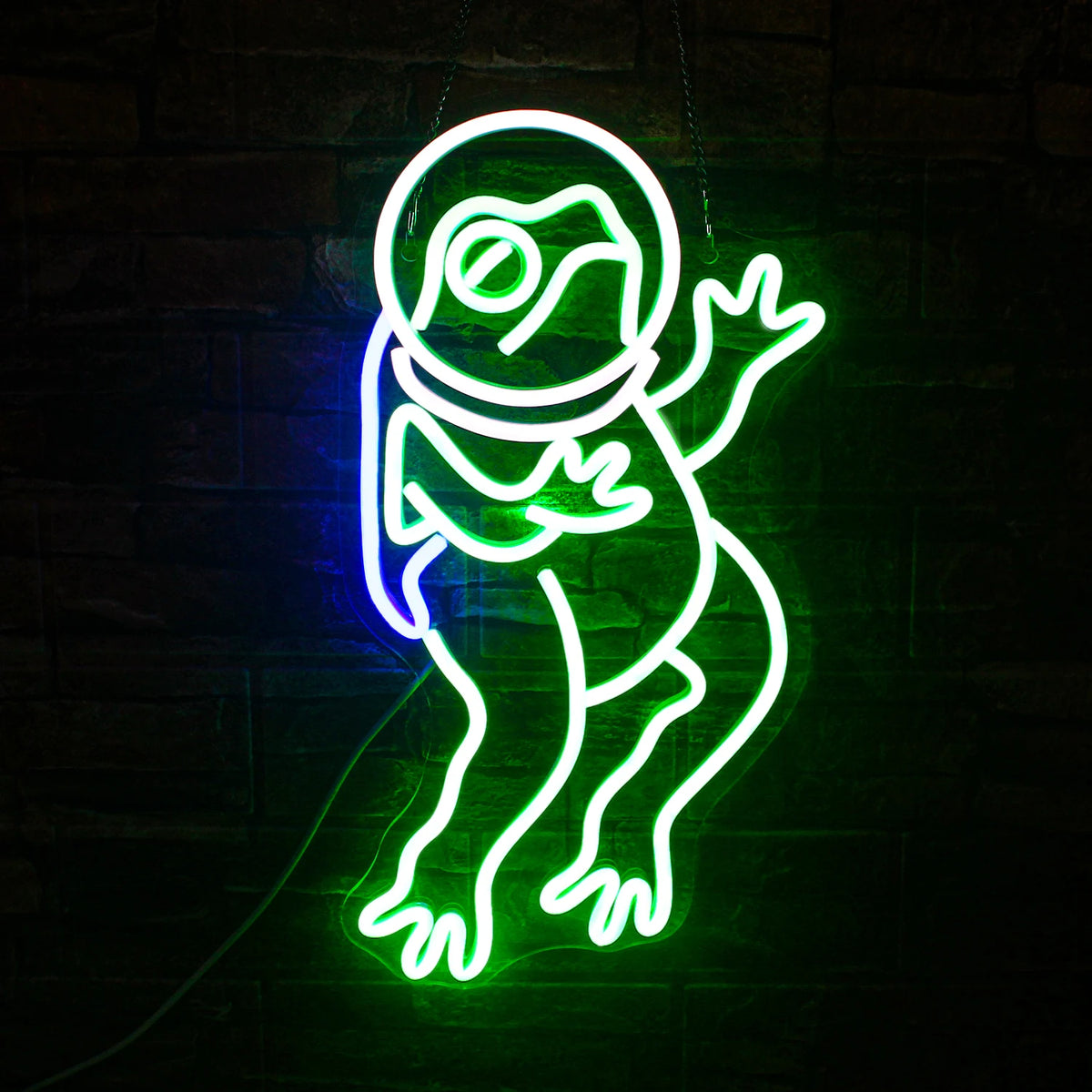 Rã verde – letreiro de néon LED (5 V USB)