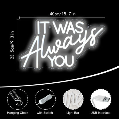 Foi Sempre Você Letreiro de LED 5V USB - Econômico