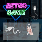 RETRO GAME – Triângulo – letreiro de néon LED (5 V USB)