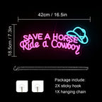 SAVE A HORSE Ride a Cowboy – Chapéu de cowboy – letreiro de néon LED (5 V USB)