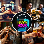 HAPPY HOUR – Caneca de cerveja – reclame luminoso em néon LED (5 V USB)