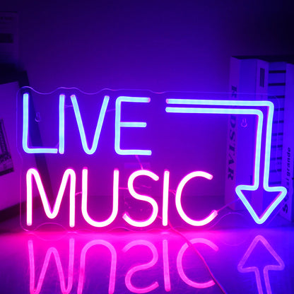 Live Music 5V USB LED Neon Sign - Budget Friendly