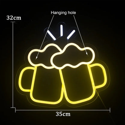 Letreiro de LED em Forma de Cerveja 5V USB - Econômico