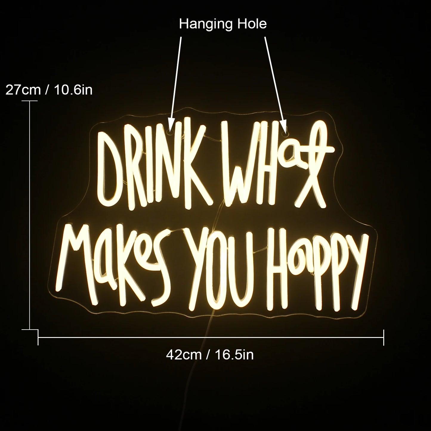 Drink What Makes You Happy 5V USB LED Neon Sign - Budget Friendly