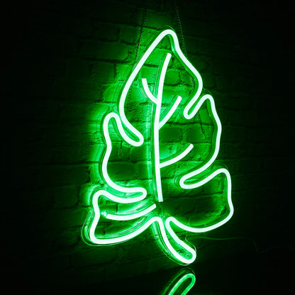 Green Leaf 5V USB LED Neon Sign - Budget Friendly