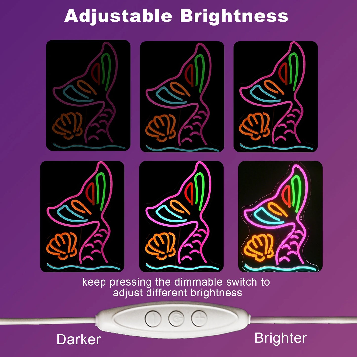 Caudas de Sereia para Meninas Letreiro de LED 5V USB - Econômico