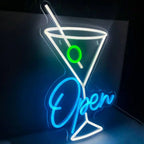 Open Cocktail Glass 5V USB LED Neon Sign - Budget Friendly