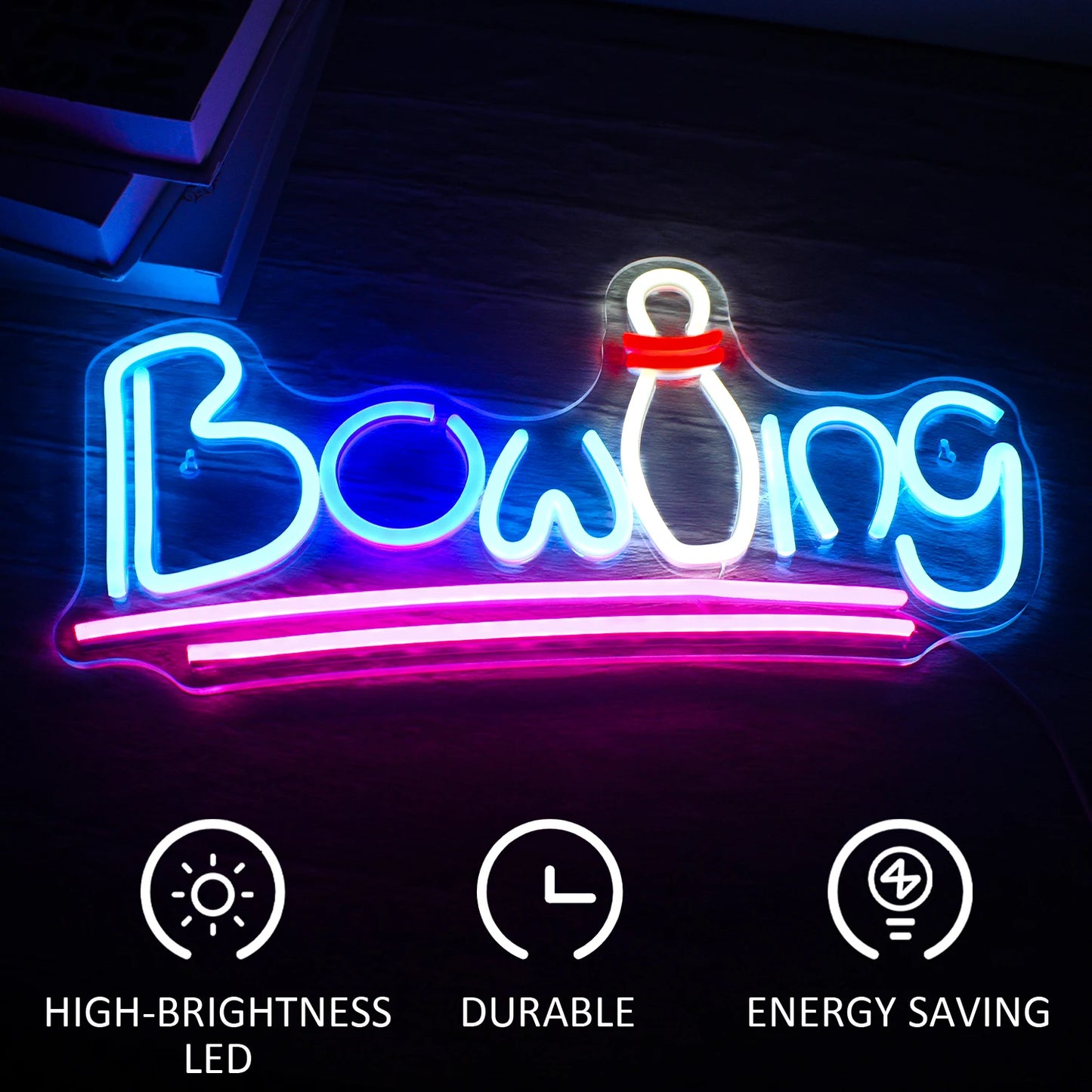 Letreiro de LED USB 5V Bowling - Econômico