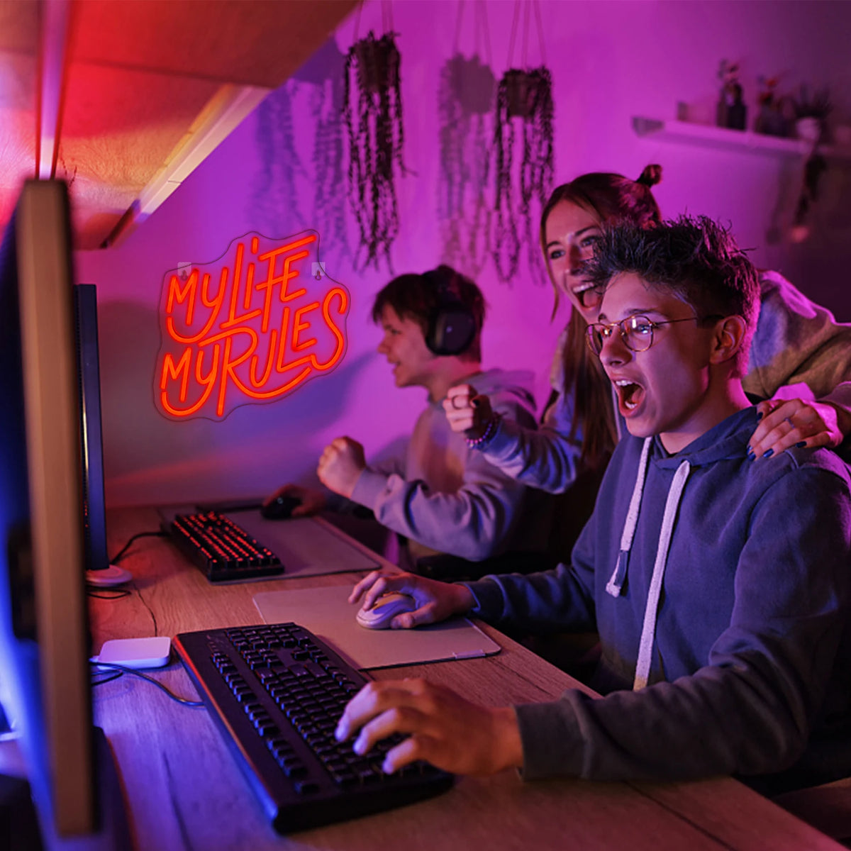 Minha Vida Minhas Regras Letreiro de LED 5V USB - Econômico