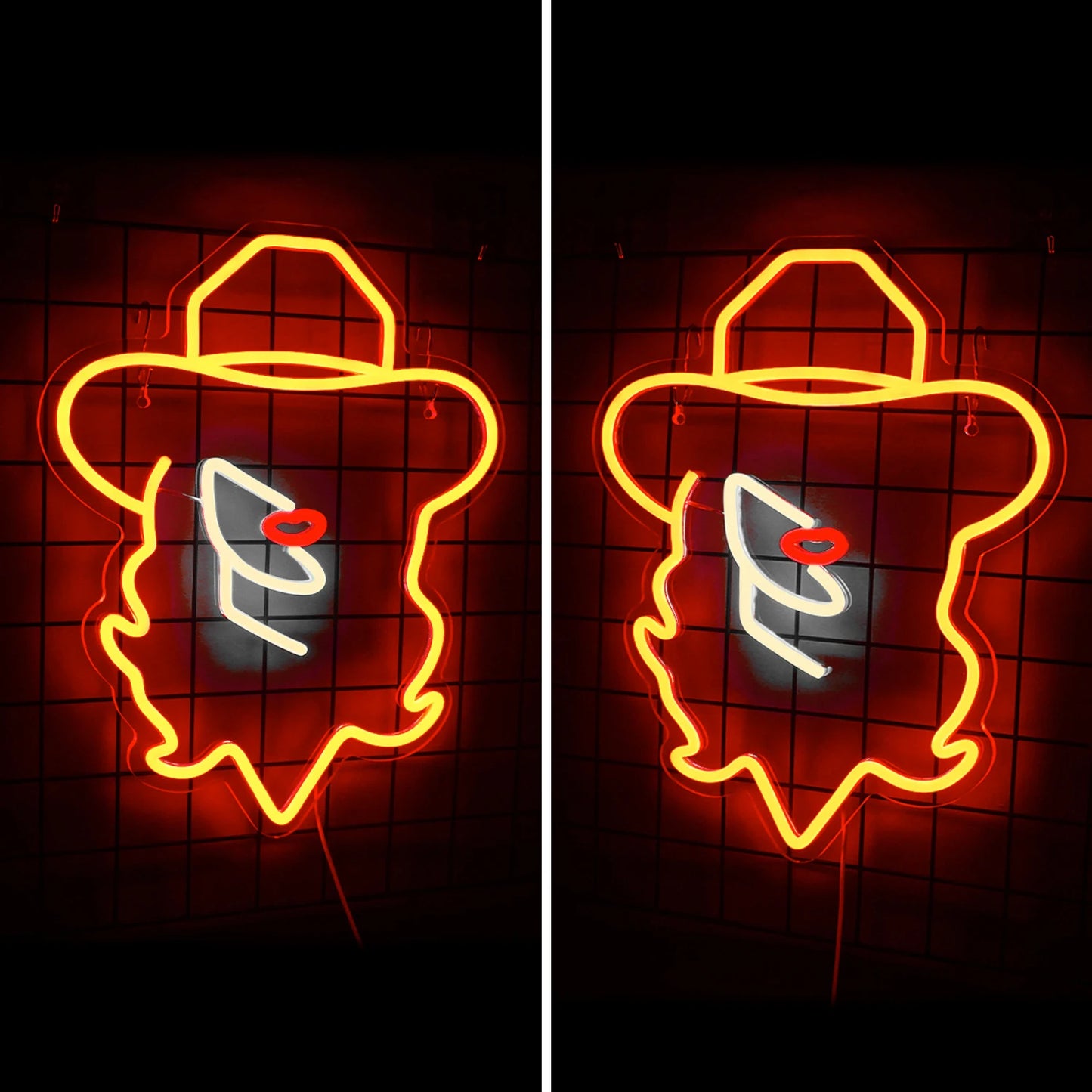 Chapéus de Cowboy Femininos Letreiro de LED USB 5V - Econômico