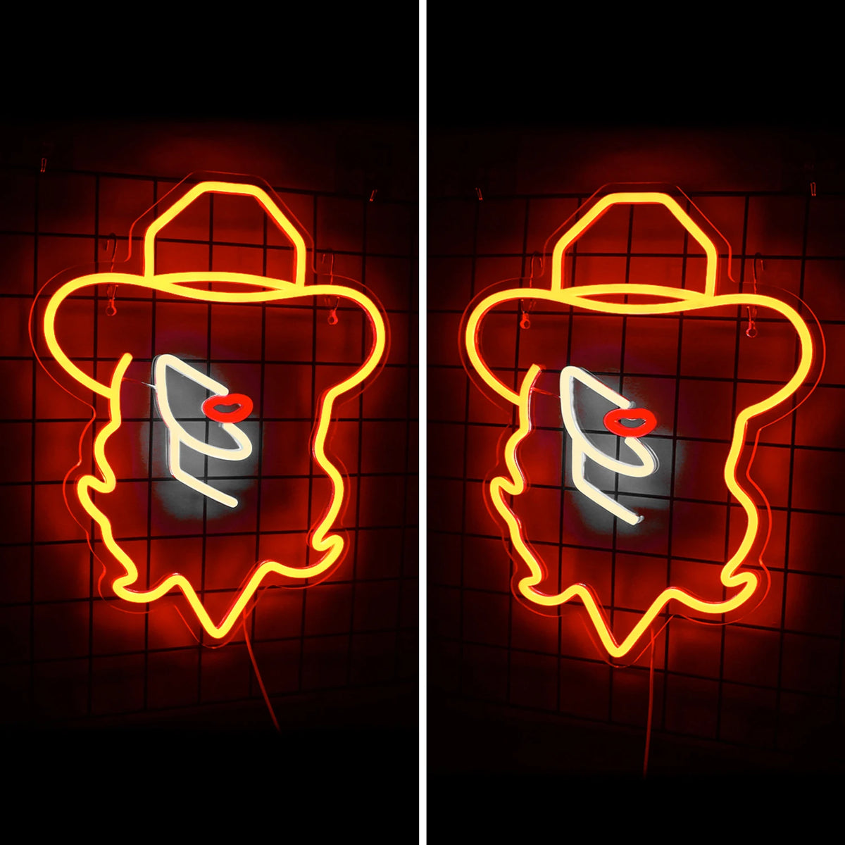 Chapéus de cowgirl – letreiro de néon LED (5 V USB)