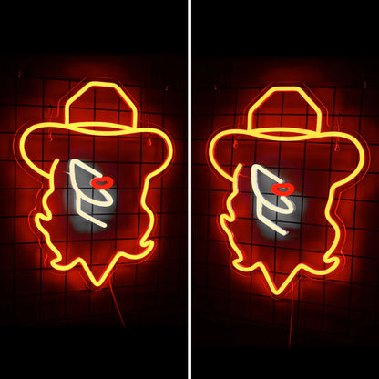 Chapéus de Cowboy Femininos Letreiro de LED USB 5V - Econômico