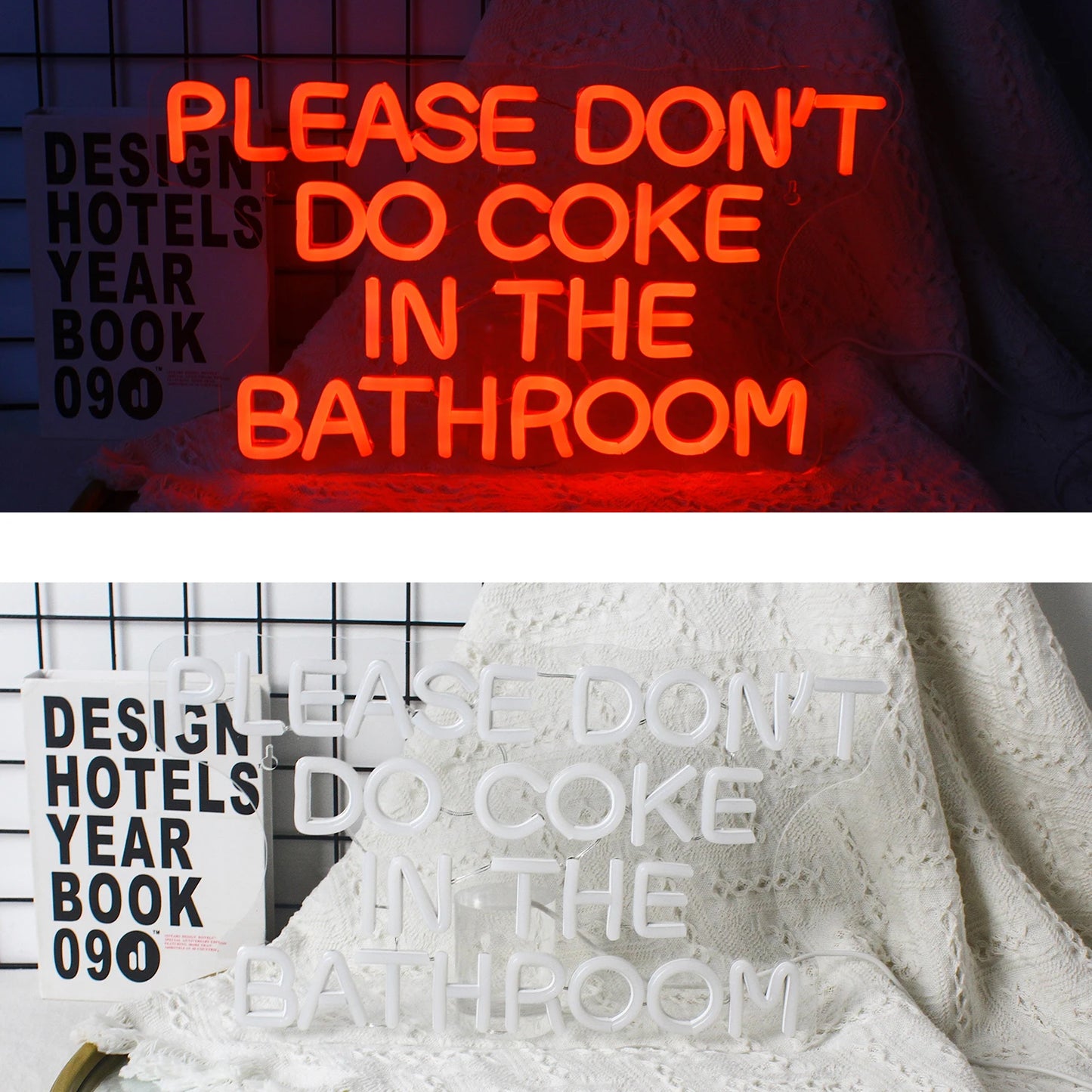 Please Don't Do Coke in the Bathroom 5V USB LED Neon Sign - Budget Friendly