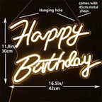 Happy Birthday – letreiro de néon LED (5 V USB)
