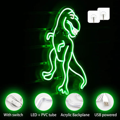 Sinal de Neon LED Dinossauros Divertidos 5V USB - Econômico