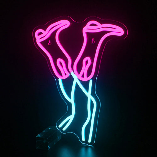 Bota de cowboy cor-de-rosa – letreiro de néon LED (5 V USB)